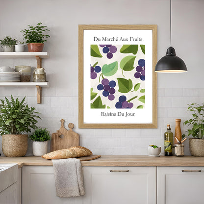 No.210 Grapes Art Print – French Fruit Kitchen Wall Decor (Raisins du Jour)