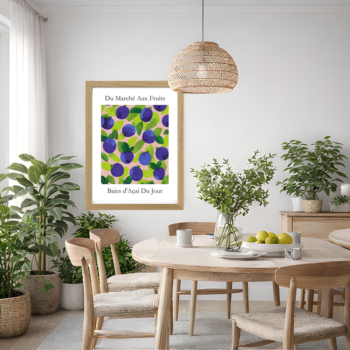 No.201 Acai Berries Art Print – French Fruit Kitchen Wall Decor (Baies d'Acai du Jour)