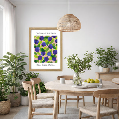 No.201 Acai Berries Art Print – French Fruit Kitchen Wall Decor (Baies d'Acai du Jour)
