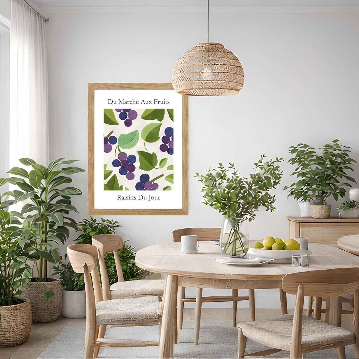 No.210 Grapes Art Print – French Fruit Kitchen Wall Decor (Raisins du Jour)
