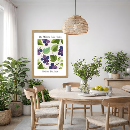 No.210 Grapes Art Print – French Fruit Kitchen Wall Decor (Raisins du Jour)