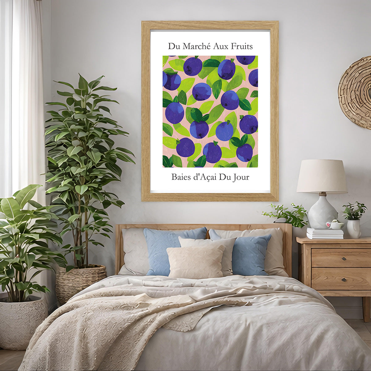 No.201 Acai Berries Art Print – French Fruit Kitchen Wall Decor (Baies d'Acai du Jour)