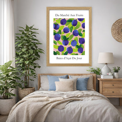 No.201 Acai Berries Art Print – French Fruit Kitchen Wall Decor (Baies d'Acai du Jour)