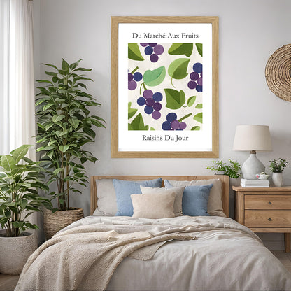 No.210 Grapes Art Print – French Fruit Kitchen Wall Decor (Raisins du Jour)