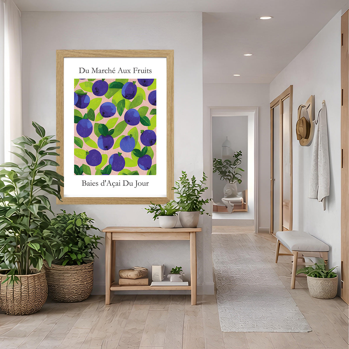 No.201 Acai Berries Art Print – French Fruit Kitchen Wall Decor (Baies d'Acai du Jour)
