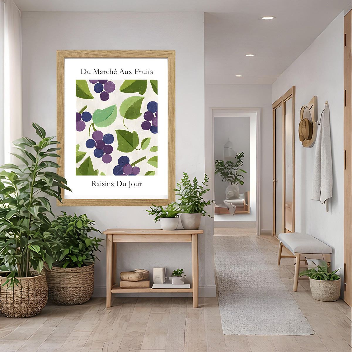 No.210 Grapes Art Print – French Fruit Kitchen Wall Decor (Raisins du Jour)