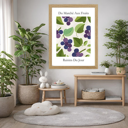 No.210 Grapes Art Print – French Fruit Kitchen Wall Decor (Raisins du Jour)