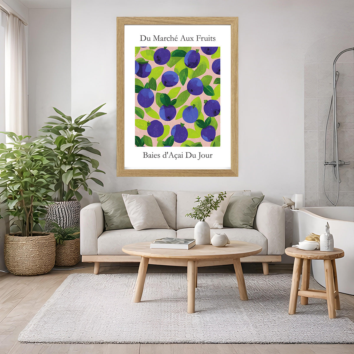 No.201 Acai Berries Art Print – French Fruit Kitchen Wall Decor (Baies d'Acai du Jour)