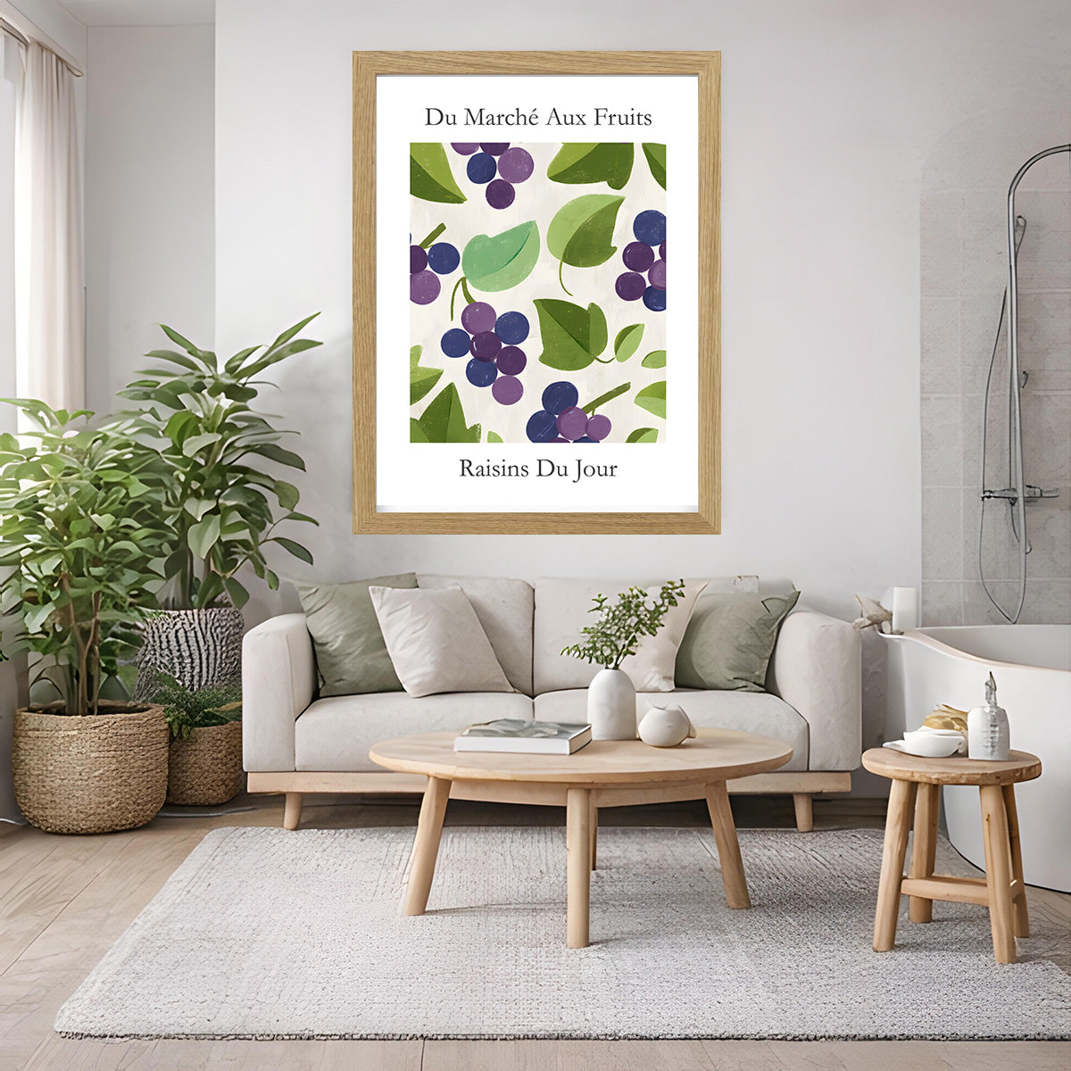 No.210 Grapes Art Print – French Fruit Kitchen Wall Decor (Raisins du Jour)