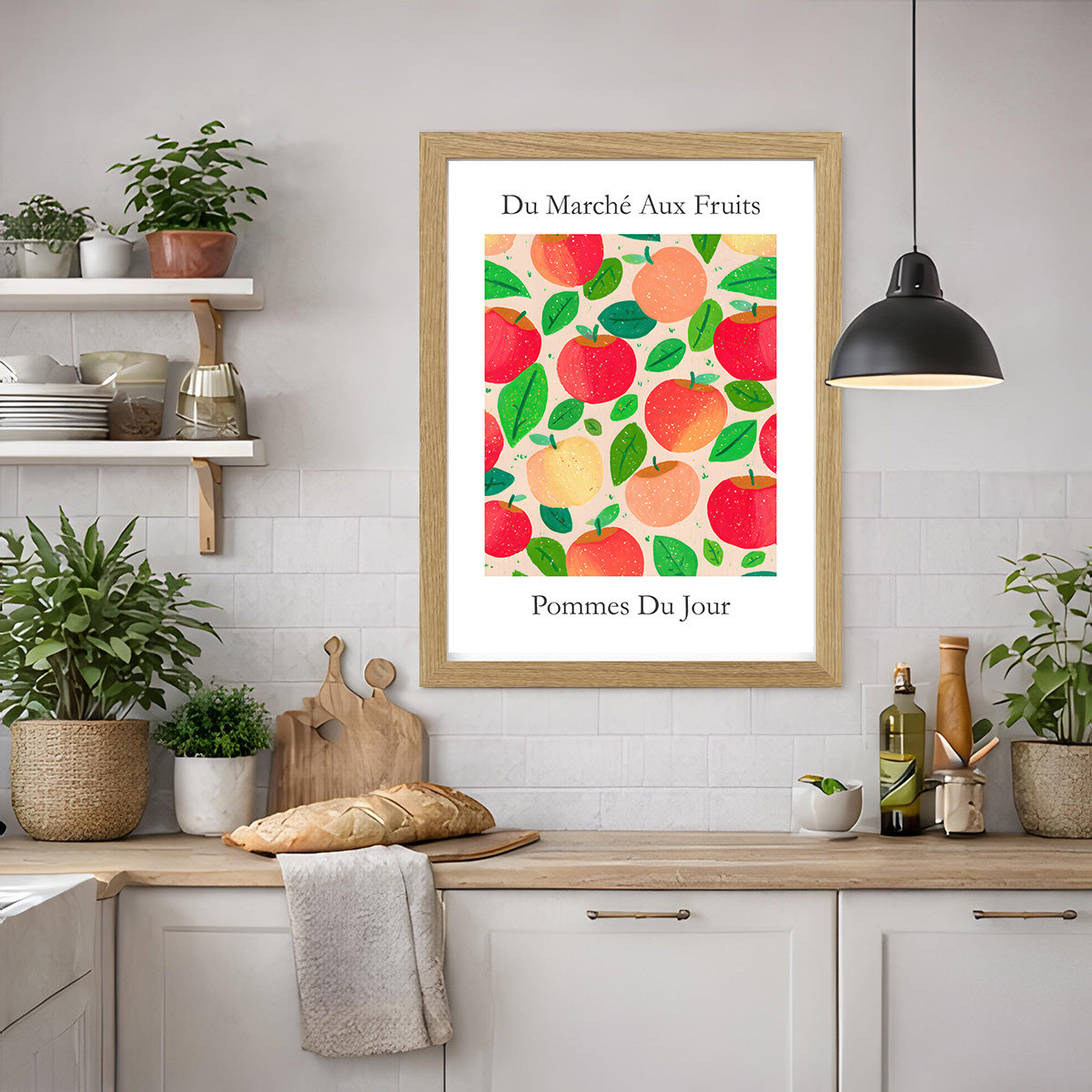 No.203 Apples Art Print – French Fruit Kitchen Wall Decor (Pommes du Jour)