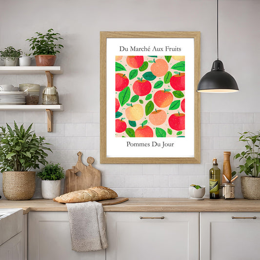 No.203 Apples Art Print – French Fruit Kitchen Wall Decor (Pommes du Jour)