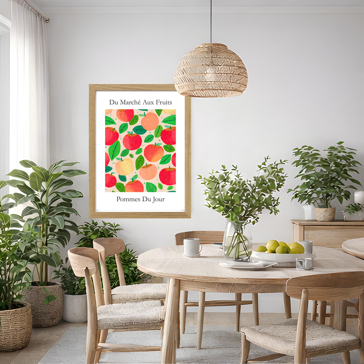No.203 Apples Art Print – French Fruit Kitchen Wall Decor (Pommes du Jour)