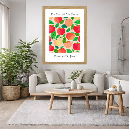 No.203 Apples Art Print – French Fruit Kitchen Wall Decor (Pommes du Jour)
