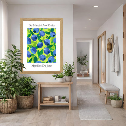No.205 Blueberry Market Art Print – French Fruit Kitchen Wall Decor (Myrtilles du Jour)