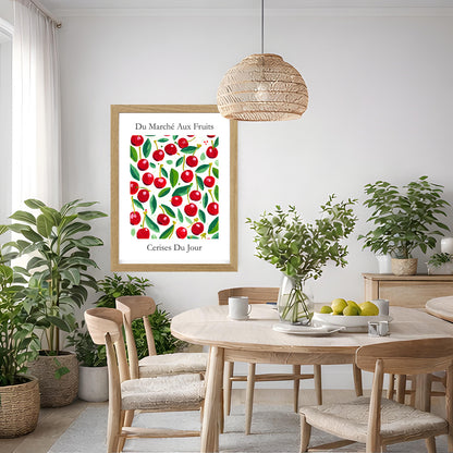 No.206 Cherry Market Art Print – French Fruit Kitchen Wall Decor (Cerises du Jour)