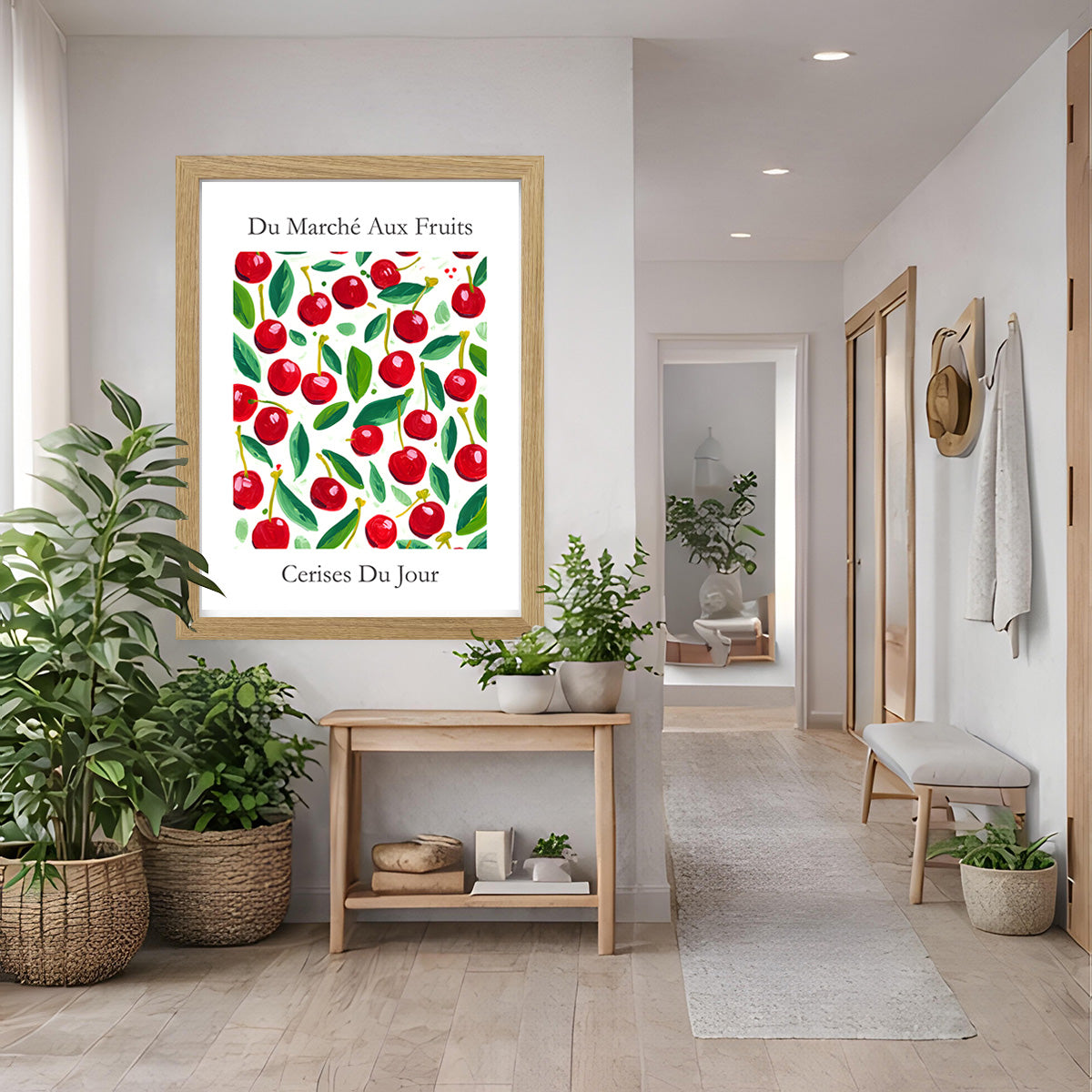 No.206 Cherry Market Art Print – French Fruit Kitchen Wall Decor (Cerises du Jour)