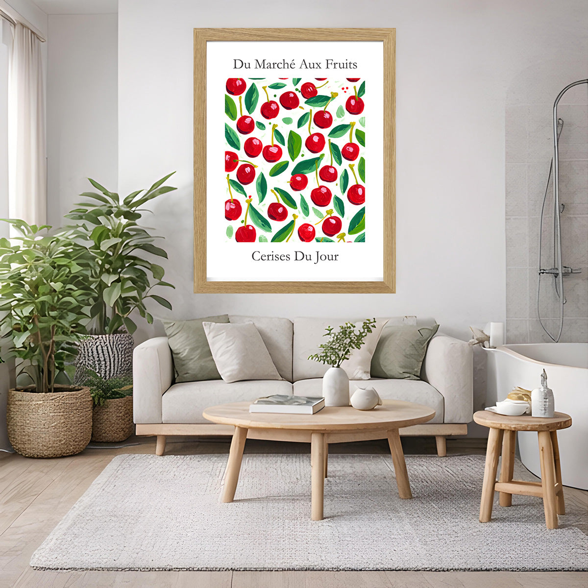 No.206 Cherry Market Art Print – French Fruit Kitchen Wall Decor (Cerises du Jour)