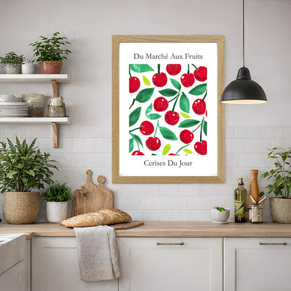 No.207 Cherry Market Art Print – French Fruit Kitchen Wall Decor (Cerises du Jour)