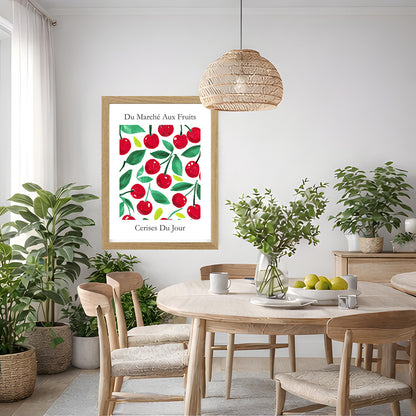 No.207 Cherry Market Art Print – French Fruit Kitchen Wall Decor (Cerises du Jour)