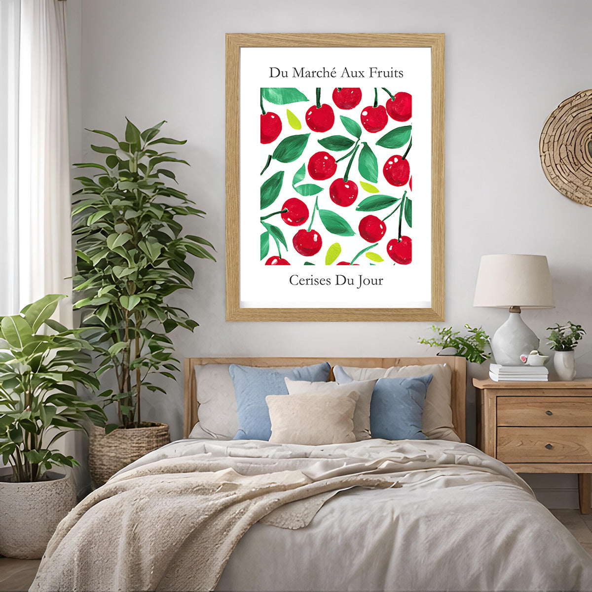 No.207 Cherry Market Art Print – French Fruit Kitchen Wall Decor (Cerises du Jour)