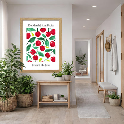 No.207 Cherry Market Art Print – French Fruit Kitchen Wall Decor (Cerises du Jour)