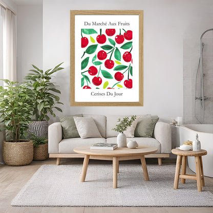 No.207 Cherry Market Art Print – French Fruit Kitchen Wall Decor (Cerises du Jour)