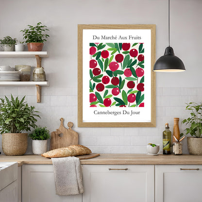 No.208 Cranberry Market Art Print – French Fruit Kitchen Wall Decor (Canneberges du Jour)