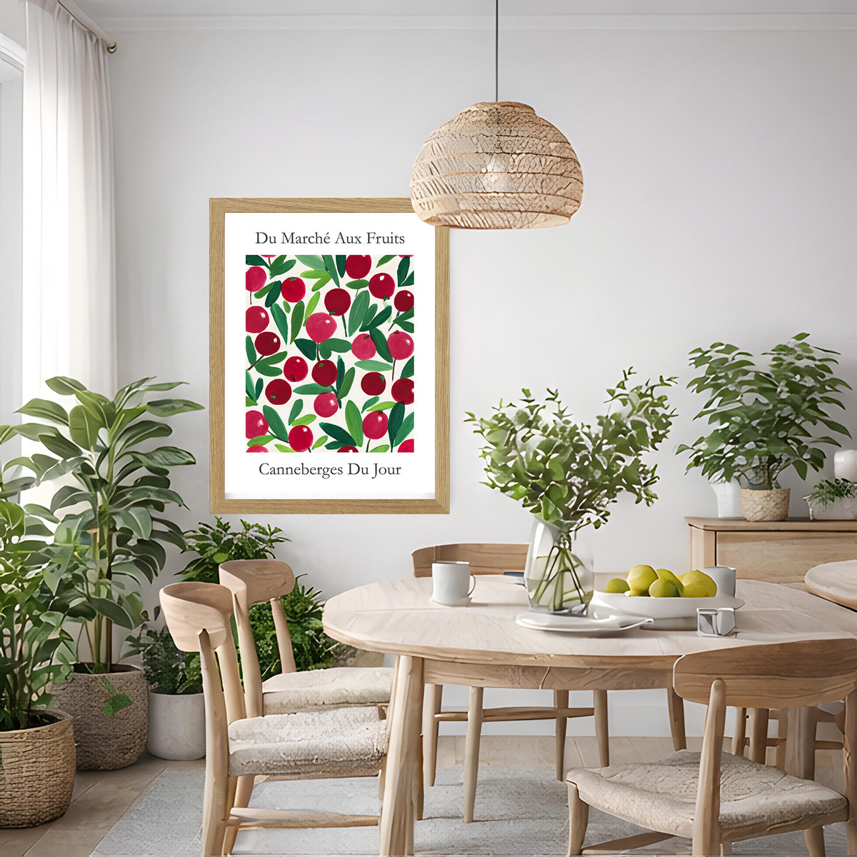 No.208 Cranberry Market Art Print – French Fruit Kitchen Wall Decor (Canneberges du Jour)