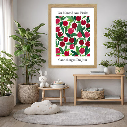 No.208 Cranberry Market Art Print – French Fruit Kitchen Wall Decor (Canneberges du Jour)
