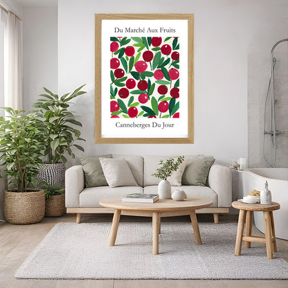No.208 Cranberry Market Art Print – French Fruit Kitchen Wall Decor (Canneberges du Jour)