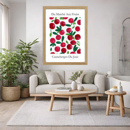 No.209 Cranberry Market Art Print – French Fruit Kitchen Wall Decor (Canneberges du Jour)