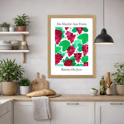 No.211 Grapes Art Print – French Fruit Kitchen Wall Decor (Raisins du Jour)