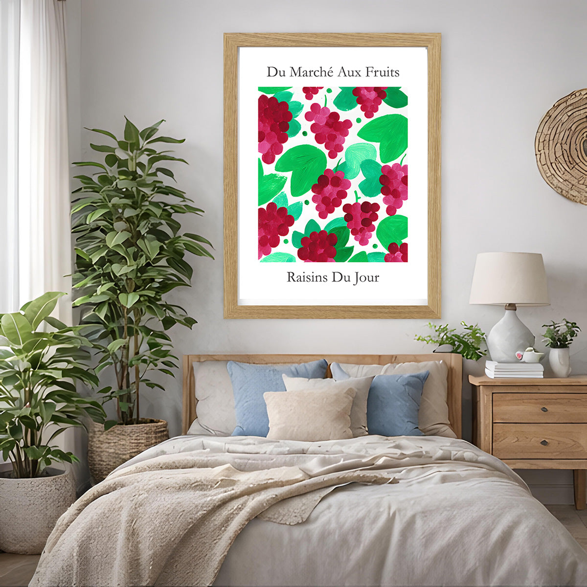 No.211 Grapes Art Print – French Fruit Kitchen Wall Decor (Raisins du Jour)