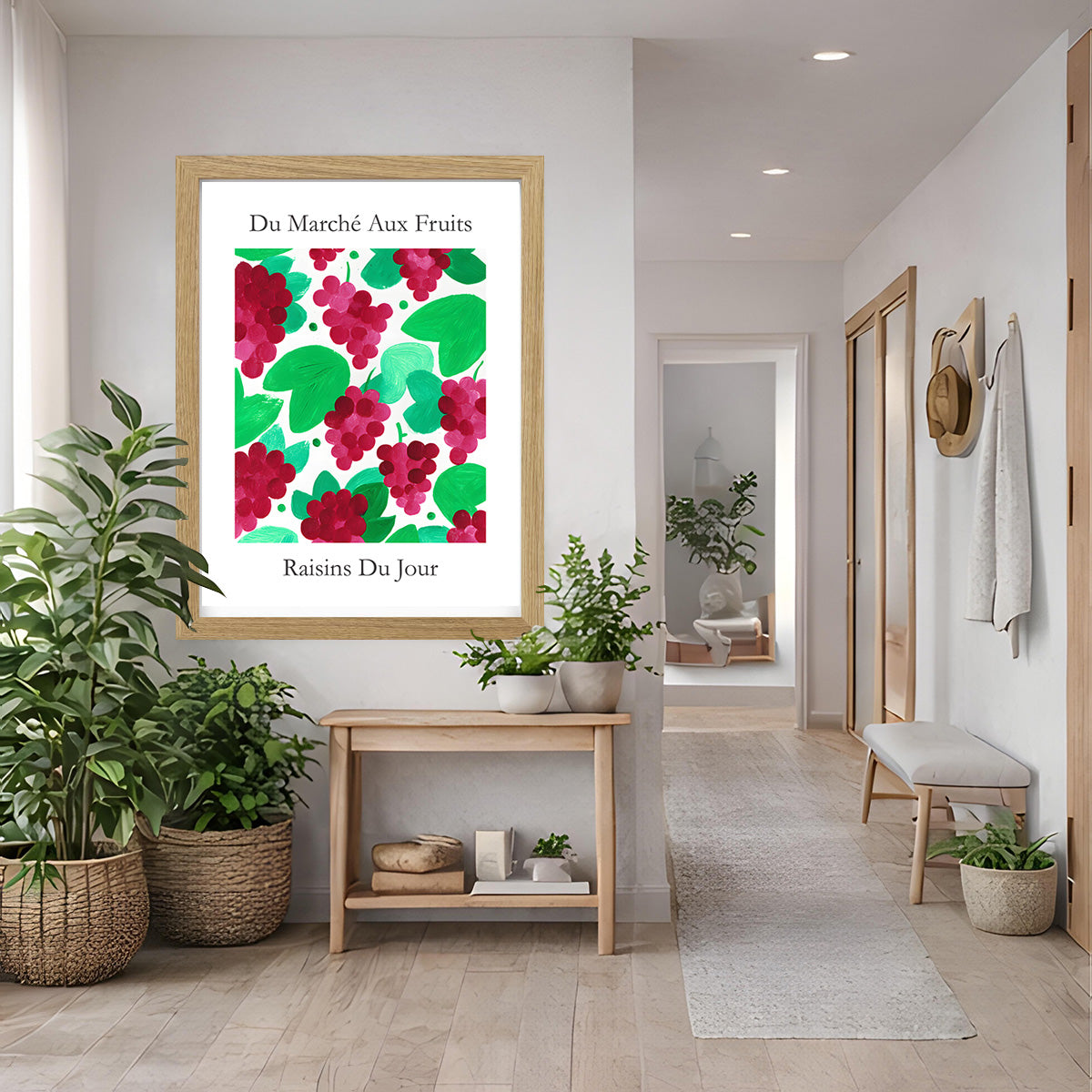No.211 Grapes Art Print – French Fruit Kitchen Wall Decor (Raisins du Jour)