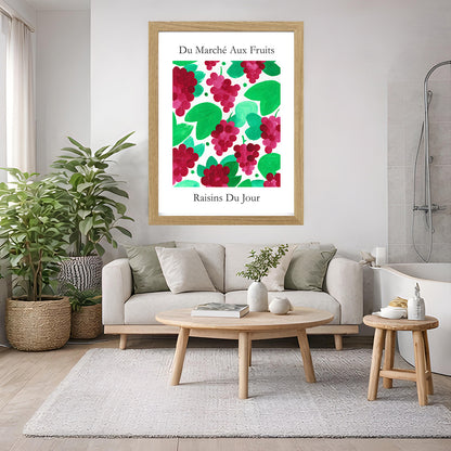 No.211 Grapes Art Print – French Fruit Kitchen Wall Decor (Raisins du Jour)