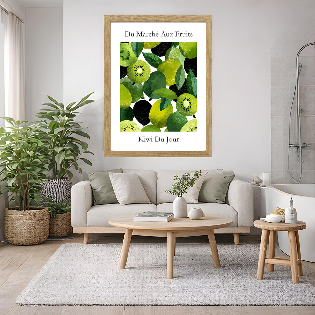 No.212 Kiwi Fruit Art Print – French Fruit Kitchen Wall Decor (Kiwi du Jour)
