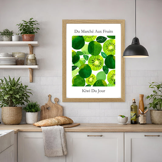 No213 Kiwi Fruit Art Print – French Fruit Kitchen Wall Decor (Kiwi du Jour)