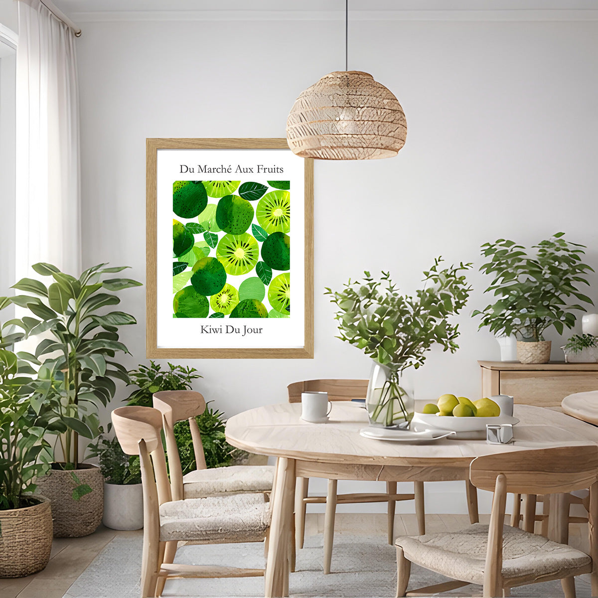No213 Kiwi Fruit Art Print – French Fruit Kitchen Wall Decor (Kiwi du Jour)