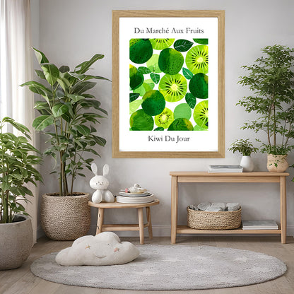 No213 Kiwi Fruit Art Print – French Fruit Kitchen Wall Decor (Kiwi du Jour)