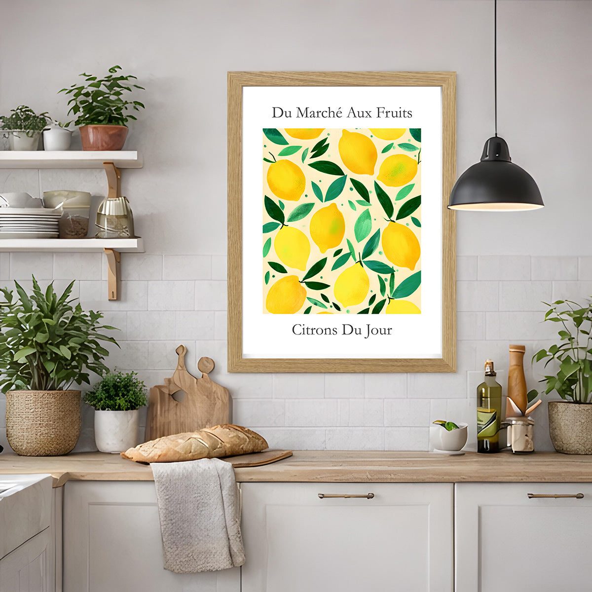 No.214 Lemons Art Print – French Fruit Kitchen Wall Decor (Citrons du Jour)