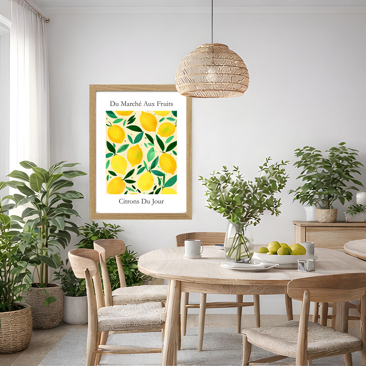 No.214 Lemons Art Print – French Fruit Kitchen Wall Decor (Citrons du Jour)