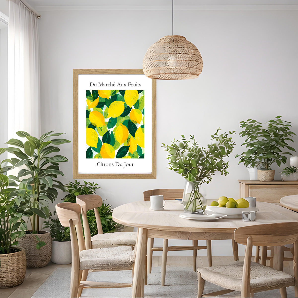 No.215 Lemons Art Print – French Fruit Kitchen Wall Decor (Citrons du Jour)