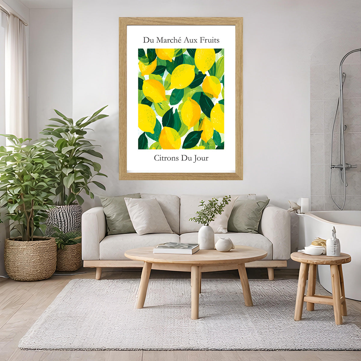 No.215 Lemons Art Print – French Fruit Kitchen Wall Decor (Citrons du Jour)