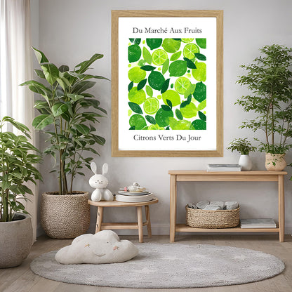 No.217 Limes Art Print – French Fruit Kitchen Wall Decor (Citrons Verts)