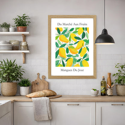 No.218 Mangoes Market Art Print – French Fruit Kitchen Wall Decor (Mangues du Jour)