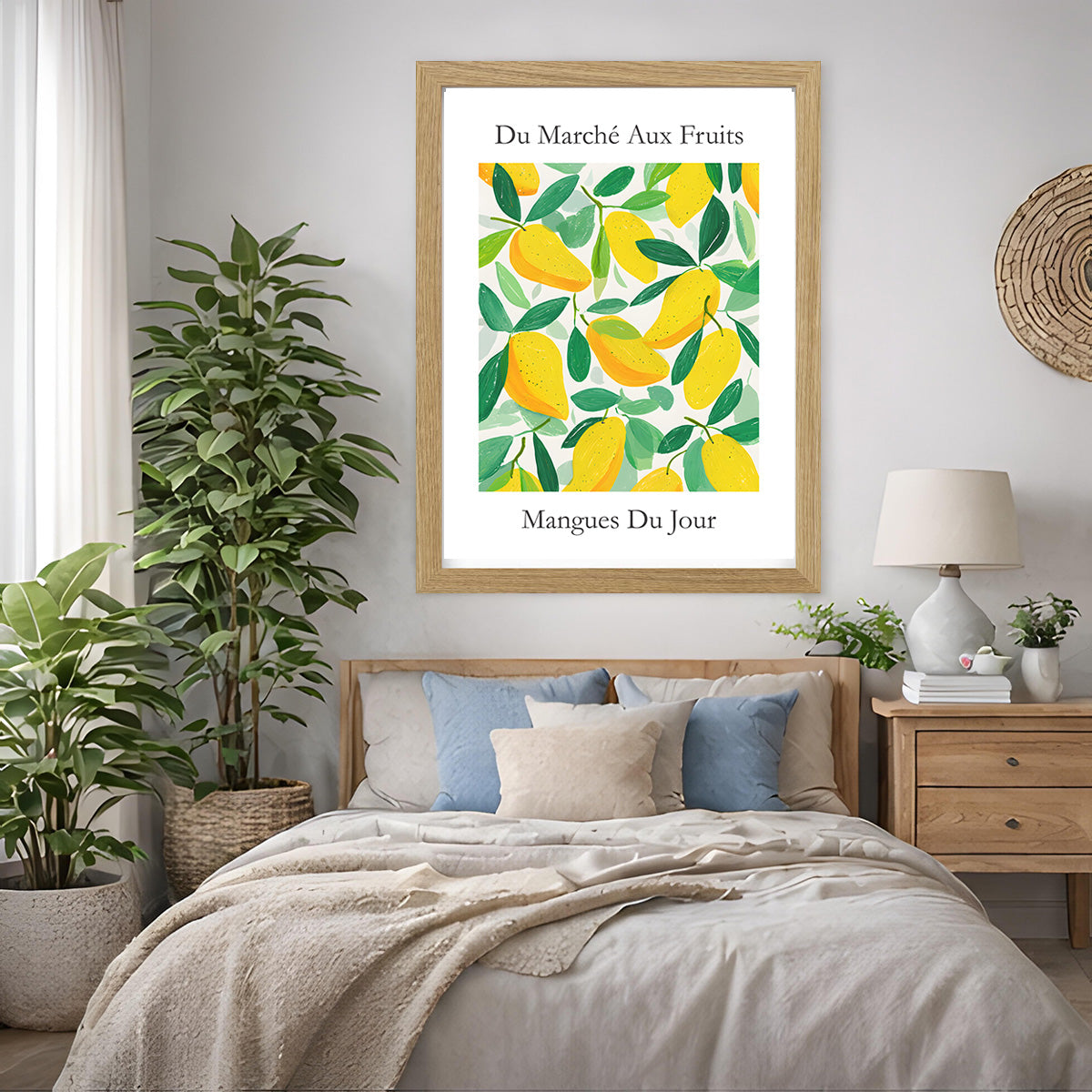 No.218 Mangoes Market Art Print – French Fruit Kitchen Wall Decor (Mangues du Jour)