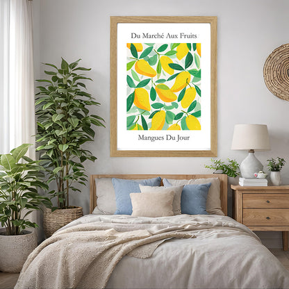 No.218 Mangoes Market Art Print – French Fruit Kitchen Wall Decor (Mangues du Jour)