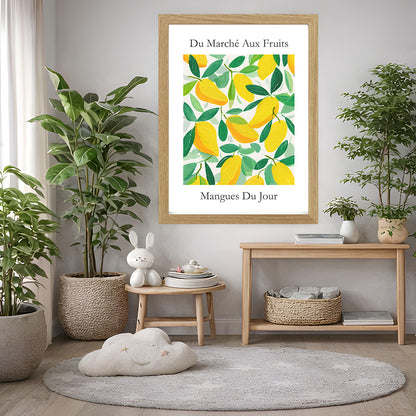No.218 Mangoes Market Art Print – French Fruit Kitchen Wall Decor (Mangues du Jour)