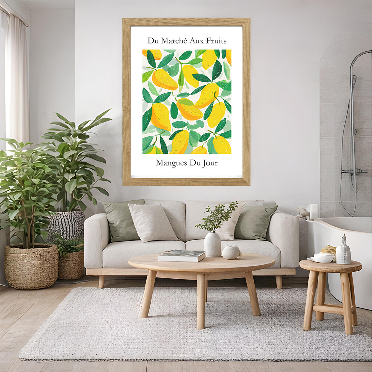No.218 Mangoes Market Art Print – French Fruit Kitchen Wall Decor (Mangues du Jour)