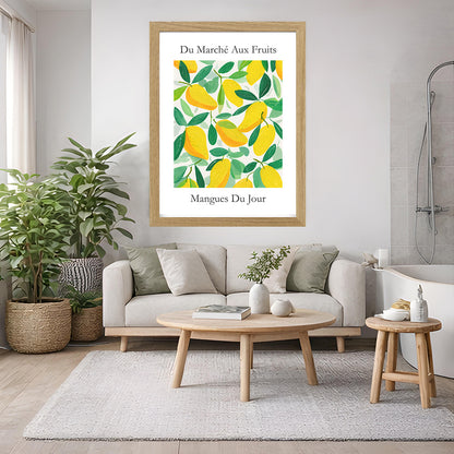 No.218 Mangoes Market Art Print – French Fruit Kitchen Wall Decor (Mangues du Jour)